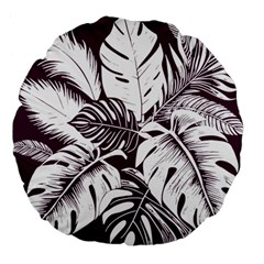 Abstract Art Tropical Leaves Large 18  Premium Flano Round Cushions from ArtsNow.com Back