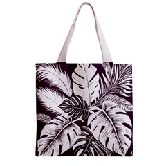 Abstract Art Tropical Leaves Zipper Grocery Tote Bag from ArtsNow.com Front