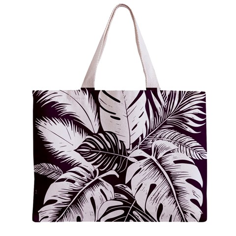 Abstract Art Tropical Leaves Zipper Mini Tote Bag from ArtsNow.com Back