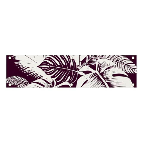 Abstract Art Tropical Leaves Banner and Sign 4  x 1  from ArtsNow.com Front