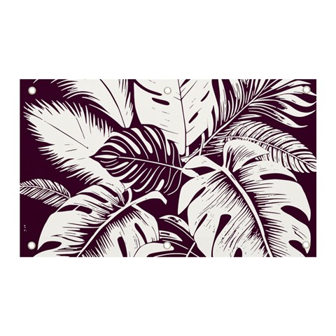 Abstract Art Tropical Leaves Banner and Sign 5  x 3  from ArtsNow.com Front