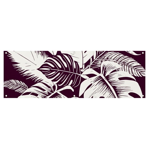 Abstract Art Tropical Leaves Banner and Sign 12  x 4  from ArtsNow.com Front