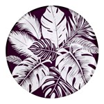 Abstract Art Tropical Leaves Round Glass Fridge Magnet (4 pack)