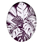 Abstract Art Tropical Leaves Oval Glass Fridge Magnet (4 pack)