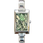 Abstract Art Tropical Leaves Rectangle Italian Charm Watch