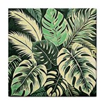 Abstract Art Tropical Leaves Tile Coaster