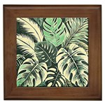 Abstract Art Tropical Leaves Framed Tile