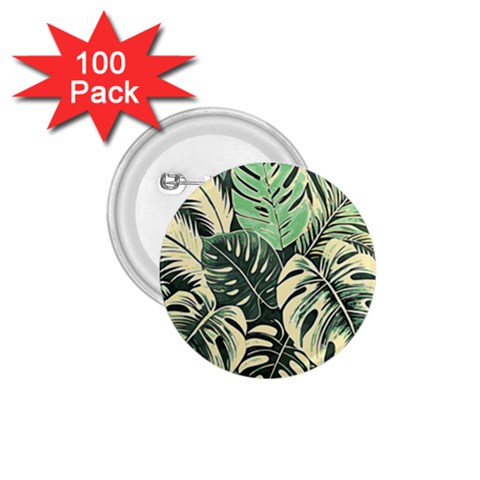 Abstract Art Tropical Leaves 1.75  Buttons (100 pack)  from ArtsNow.com Front