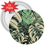 Abstract Art Tropical Leaves 3  Buttons (10 pack) 