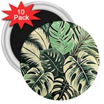 Abstract Art Tropical Leaves 3  Magnets (10 pack) 