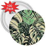 Abstract Art Tropical Leaves 3  Buttons (100 pack) 