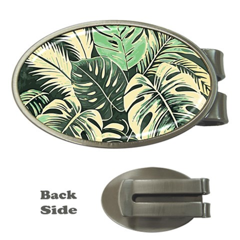 Abstract Art Tropical Leaves Money Clips (Oval)  from ArtsNow.com Front