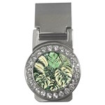 Abstract Art Tropical Leaves Money Clips (CZ) 