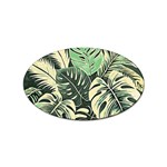 Abstract Art Tropical Leaves Sticker (Oval)