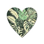 Abstract Art Tropical Leaves Heart Magnet