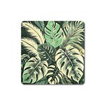 Abstract Art Tropical Leaves Square Magnet