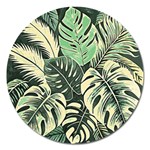 Abstract Art Tropical Leaves Magnet 5  (Round)