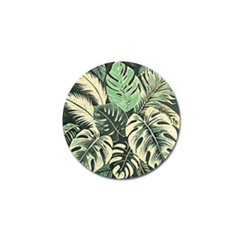 Abstract Art Tropical Leaves Golf Ball Marker from ArtsNow.com Front