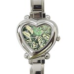 Abstract Art Tropical Leaves Heart Italian Charm Watch