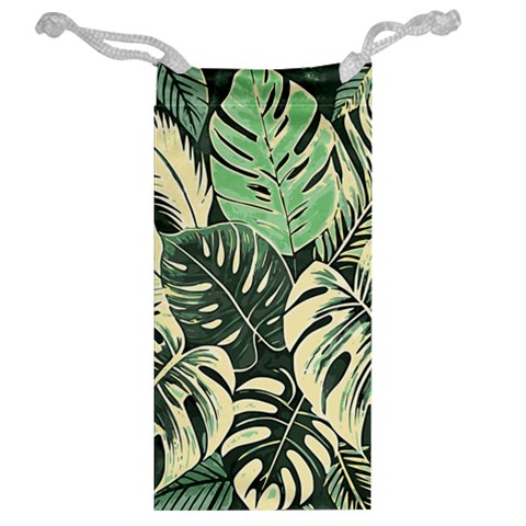 Abstract Art Tropical Leaves Jewelry Bag from ArtsNow.com Back