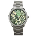 Abstract Art Tropical Leaves Sport Metal Watch