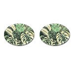 Abstract Art Tropical Leaves Cufflinks (Oval)