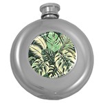 Abstract Art Tropical Leaves Round Hip Flask (5 oz)