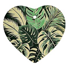 Abstract Art Tropical Leaves Heart Ornament (Two Sides) from ArtsNow.com Front