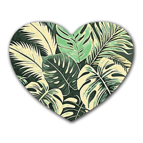 Abstract Art Tropical Leaves Heart Mousepad from ArtsNow.com Front