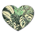 Abstract Art Tropical Leaves Heart Mousepad