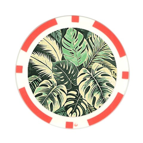 Abstract Art Tropical Leaves Poker Chip Card Guard from ArtsNow.com Front