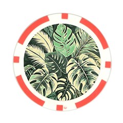 Abstract Art Tropical Leaves Poker Chip Card Guard from ArtsNow.com Front