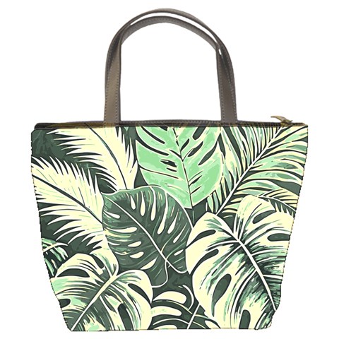 Abstract Art Tropical Leaves Bucket Bag from ArtsNow.com Back