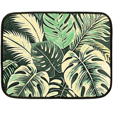 Abstract Art Tropical Leaves Two Sides Fleece Blanket (Mini) from ArtsNow.com 35 x27  Blanket Back