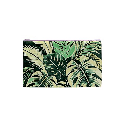 Abstract Art Tropical Leaves Cosmetic Bag (Small) from ArtsNow.com Front