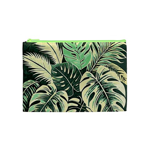 Abstract Art Tropical Leaves Cosmetic Bag (Medium) from ArtsNow.com Front