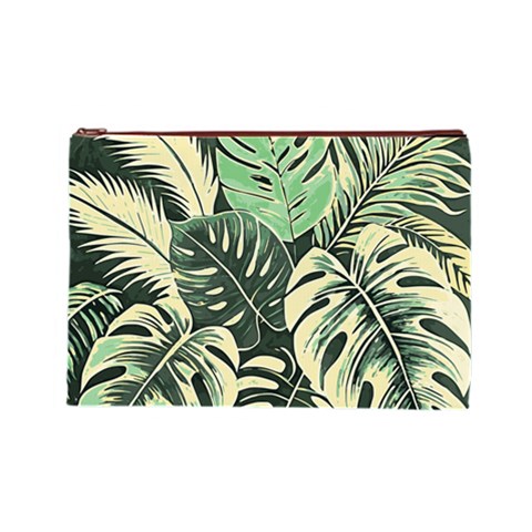 Abstract Art Tropical Leaves Cosmetic Bag (Large) from ArtsNow.com Front