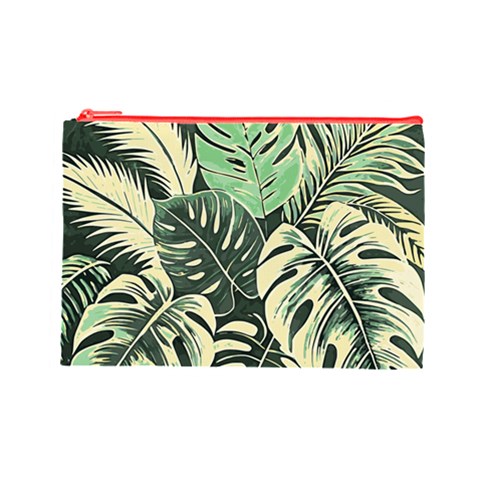 Abstract Art Tropical Leaves Cosmetic Bag (Large) from ArtsNow.com Front