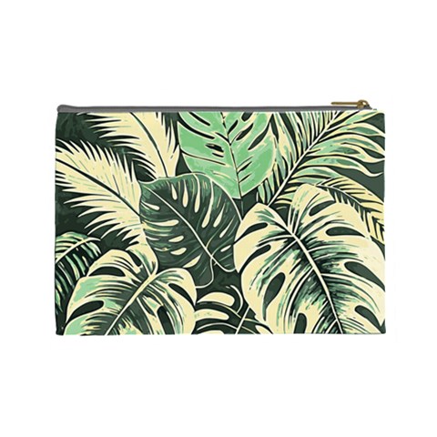 Abstract Art Tropical Leaves Cosmetic Bag (Large) from ArtsNow.com Back