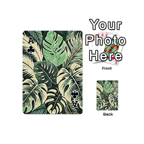 Ace Abstract Art Tropical Leaves Playing Cards 54 Designs (Mini) from ArtsNow.com Front - ClubA