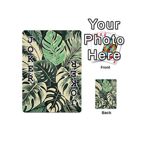 Abstract Art Tropical Leaves Playing Cards 54 Designs (Mini) from ArtsNow.com Front - Joker1