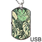 Abstract Art Tropical Leaves Dog Tag USB Flash (One Side)