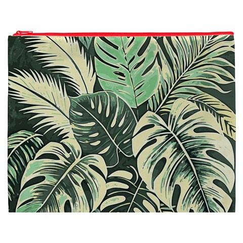 Abstract Art Tropical Leaves Cosmetic Bag (XXXL) from ArtsNow.com Front