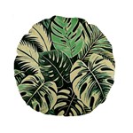 Abstract Art Tropical Leaves Standard 15  Premium Round Cushions