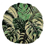 Abstract Art Tropical Leaves Large 18  Premium Round Cushions