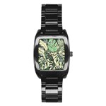 Abstract Art Tropical Leaves Stainless Steel Barrel Watch