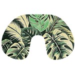 Abstract Art Tropical Leaves Travel Neck Pillow