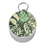 Abstract Art Tropical Leaves Mini Silver Compasses