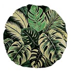 Abstract Art Tropical Leaves Large 18  Premium Flano Round Cushions