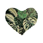 Abstract Art Tropical Leaves Standard 16  Premium Flano Heart Shape Cushions